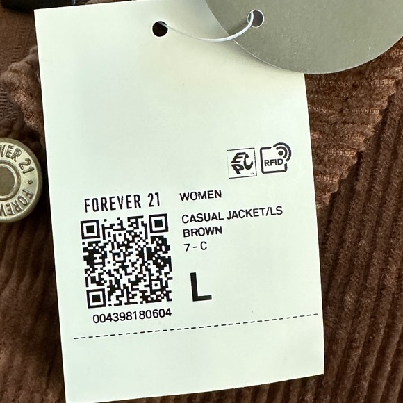 Forever 21 NWT Cropped Corduroy Jacket (L) - Picture 6 of 14